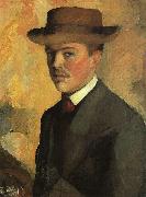 August Macke Self Portrait with Hat  qq Sweden oil painting artist